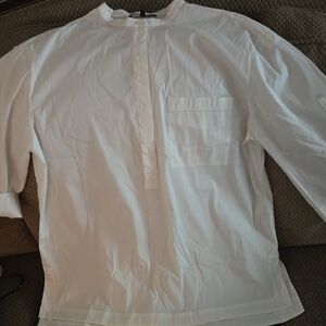 Lafayette 148 New York White Casual Button Down Shirt